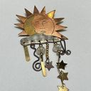 Handcrafted Metal Sunshine Brooch Pin Photo 0