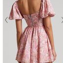 Showpo  Floral Print Puff Sleeve Corset Dress, Size 6 Photo 4