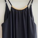 Lily White Flowy Black Camisole/Tank Top with Gold Metal Neckpiece, Size XS Photo 1