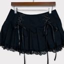 Dolls Kill  Widow SONG OF SADNESS PLEATED SKIRT Medium Lace Goth Witchy Black Photo 0