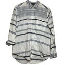 Michael Stars  Button Down Shirt 100% Cotton Striped Long Sleeve Collared White S Photo 0