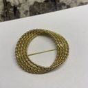 Monet Signed  Costume Brooch Pin - Textured Gold Tone Photo 0