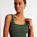 Abercrombie & Fitch  90s Scoopneck Cheeky One-Piece Swimsuit Green Striped L Photo 2