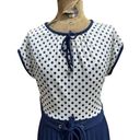 Vintage Blue  Polka Dot 60s Large Dress Photo 6