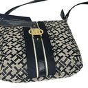 Tommy Hilfiger NEW  CROSSBODY HANDBAG Black Tan Jacquard Faux Leather Logo Purse Photo 2