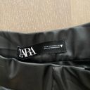 ZARA Black Faux Leather Shorts Photo 4