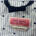 Kate Spade  WHITE/BLUE Stripe mini Heart Cropped Pajama Set- L NAVY TRIM Photo 5