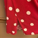 Oscar de la Renta  Faux Wrap Polka Dot V Neck Tunic Red White Medium Photo 4