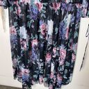 Bongo  Floral Print Rose V Neck Open Sheer Dress Swimsuit Cover Up Beach Photo 2