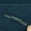 All Saints Kimba Jumper Pullover Sweater Navy Blue Silk Cotton Small Side Slits Photo 5