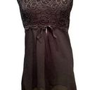 Secret Treasures  Vintage 80 Black Sheer Romantic Floral Lace Lingerie Slip Dress Photo 0