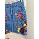 Spell & The Gypsy Collective Spell And The Gypsy RARE Flower Child Embroidered Denim Mini Skirt Size Small Photo 1