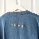 Quacker Factory  Vintage Blue Cottage Grandma Knit Heart Angels Miracles Cardigan Photo 8