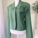 Tracy Reese Vintage ‘90s  for Magaschoni 100% Silk Green Cropped Blazer Photo 0