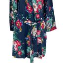 Johnny Was  Evelyn Silk Sleep Robe Floral Print Cozy Navy Blue Size XS Photo 5