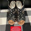 Guess Genuine Leather Platform Wedge Sandals Black Sz 9.5 Excellent Condition Photo 6