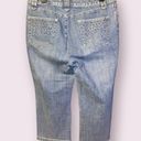 Chico's Chico’s Platinum Cropped Jeans with Embellished Pockets in Light-Wash - size 1.5 Photo 2