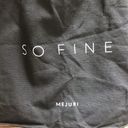 Mejuri  So Fine Canvas Tote Bag Medium Sized Blaxck Graphic Print Photo 3