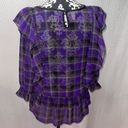 Candie's  Ruffle Sheer Elastic Waist 3/4 Sleeve Blouse Women's Size M. Photo 3