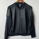 Sweaty Betty  Black Faux Leather Zip Quilted Panel Jacket Womens Size M Photo 3