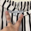 HYFVE  White Black Striped High Rise Wide Leg Elastic Waistband Pants M Photo 5