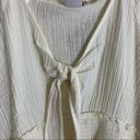 True Craft  Plus Size Smock Waist Peasant Top in Ivory Bow Tie Detail Blouse Photo 11