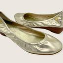 Guess Janessa Gold Metallic Vegan Low 1.25” Stacked Wedge Ballet Flat 6.5 Photo 0