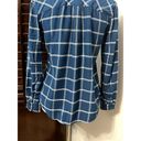 Draper James  Womens Button Up Shirt Blue Plaid Long Sleeve Cuff Round Hem 2 Photo 5