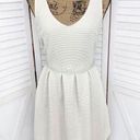 American Eagle Outfitters Ribbed Knit Cage Back Mini Dress Cream 6 Fit Flare Photo 0