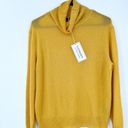 360 Cashmere  Skull Cashmere Yellow Long Sleeve Turtleneck Pullover Sweater S NWT Photo 1