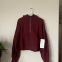 Lululemon scuba oversized half zipper hoodie NWT size M/L And XS/S color in red merlot Photo 6