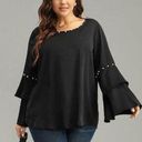 Bloomchic Size 14 - 16 • 1x •  • Anti-Wrinkle Pearl Beaded Ruffle Layered Blouse Photo 0