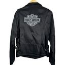 Harley Davidson  Black Nylon Moto Riding Motorcycle Jacket Women's Size XL $275 Photo 2