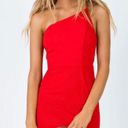 Princess Polly red one shoulder mini dress womens US 4 Photo 0