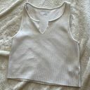 American Eagle White Crop Halter Tank S Ribbed Photo 0