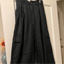 Madewell  Wide-Leg Cargo Pants in Linen-Blend in True Black Size 4 NWT Photo 6