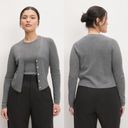 Everlane The Cardigan in Ultrasoft Merino Ribbed Sweater Heather Mid Grey NWT M Photo 1