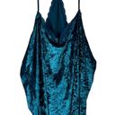 secret treasures Teal Bkue Crushed Velvet Lace Trim Racerback Lounge Tank Top 3X Photo 0