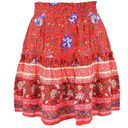 The Comfy  And Ready Floral Mini Skirt In Red S Photo 2