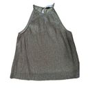 Mango MNG women’s Gold Silver Textured shimmer metallic tank blouse sz M Photo 0