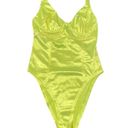 One Piece Fluorescent Yellow Neon Cami Bodysuit woman top  intimate New Sz small Photo 4