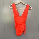 We Are HAH NEW  Fried Salmon Cut to the Chase Soft Plunging V-neck Bodysuit S Photo 3