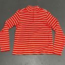 L.L.Bean  mock neck half zip striped pull over knit top Photo 0