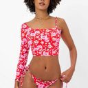 frankie's bikinis 💕 Keira Floral One Shoulder Bikini Top  Coconut Girl Large NWT Photo 2