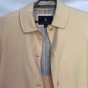 London Fog  Short Trench Womens Coat Sz Med Petite Pale Yellow Contrast Trim Photo 2