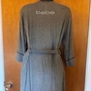 Bebe 🆕  Grey Robe with Black Line Accent Photo 7