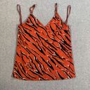 Naked Zebra  Tiger Stripe Cami Top Women's Medium Orange/Black Spaghetti Strap Photo 0