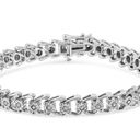 Brilliance NIB Haus of  .925 Silver 1/2 Cttw Diamond Swoosh 7" Tennis Bracelet Photo 1