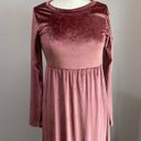 Pink Blush Maeve Pink Velvet Crewneck Modest Maxi Dress Medium Photo 4