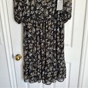 ASTR NWT  The Label Black Yellow Floral V-neck Keyhole Slit Dress Small S Photo 12